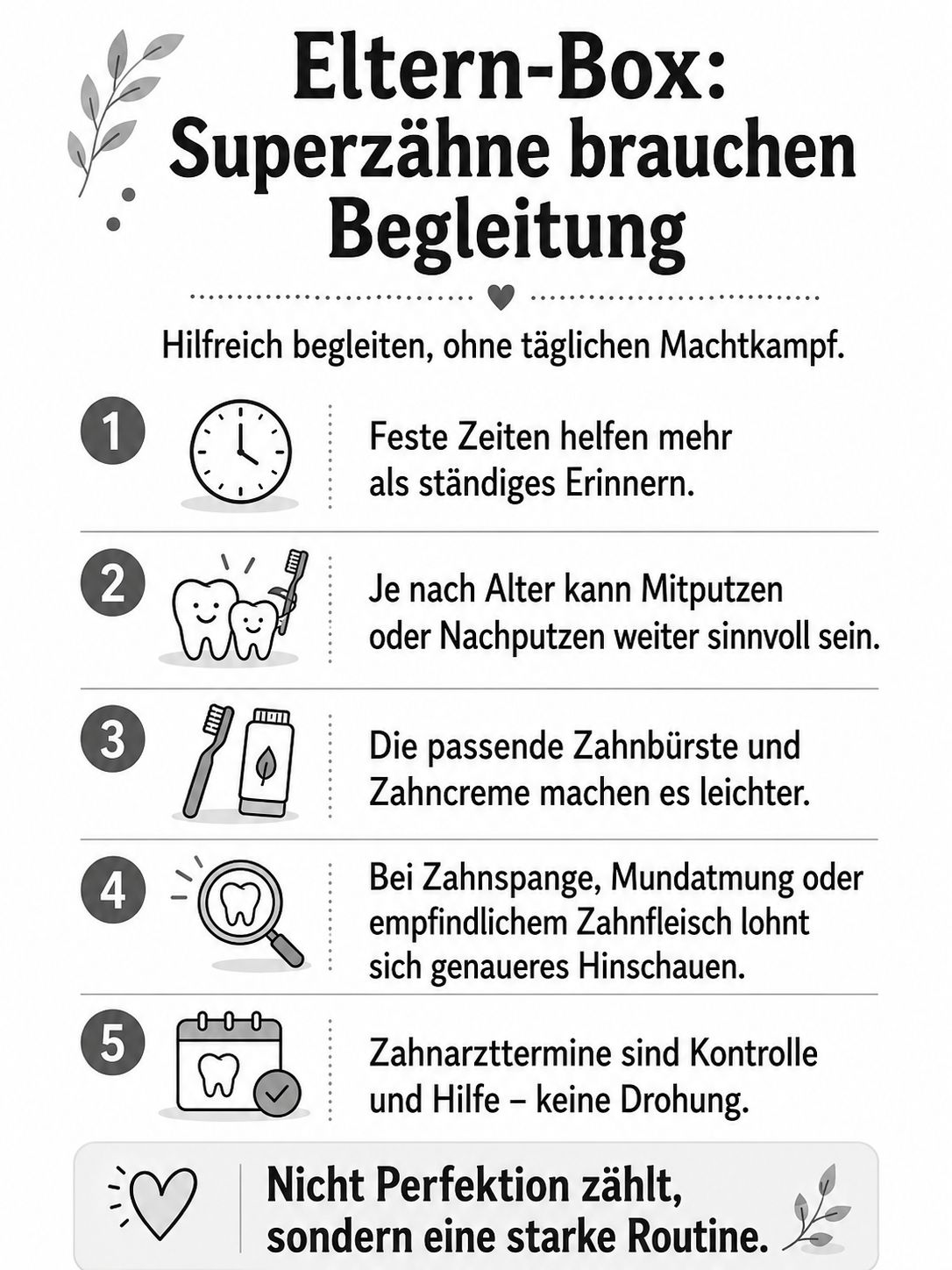 Eltern-Box aus dem Buch: Superzähne brauchen Begleitung