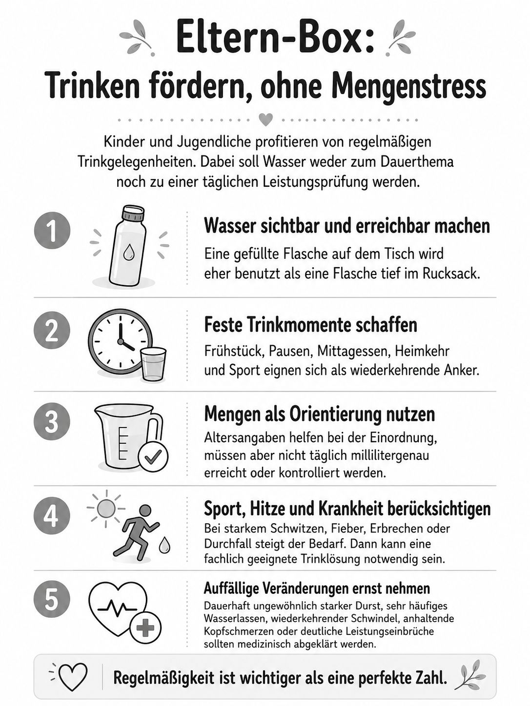 Eltern-Box aus dem Buch: Trinken fördern, ohne Mengenstress